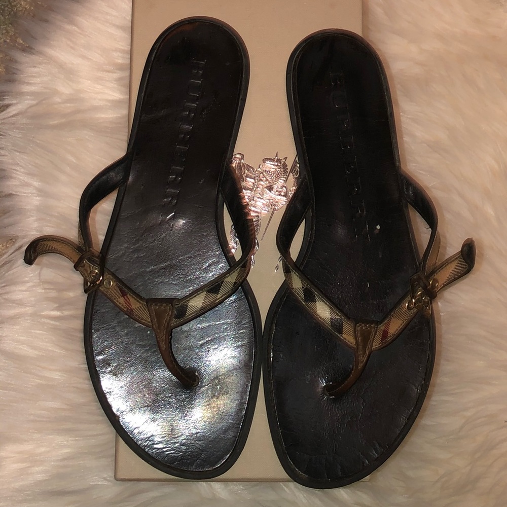 Authentic Burberry slides- worn size 38/8